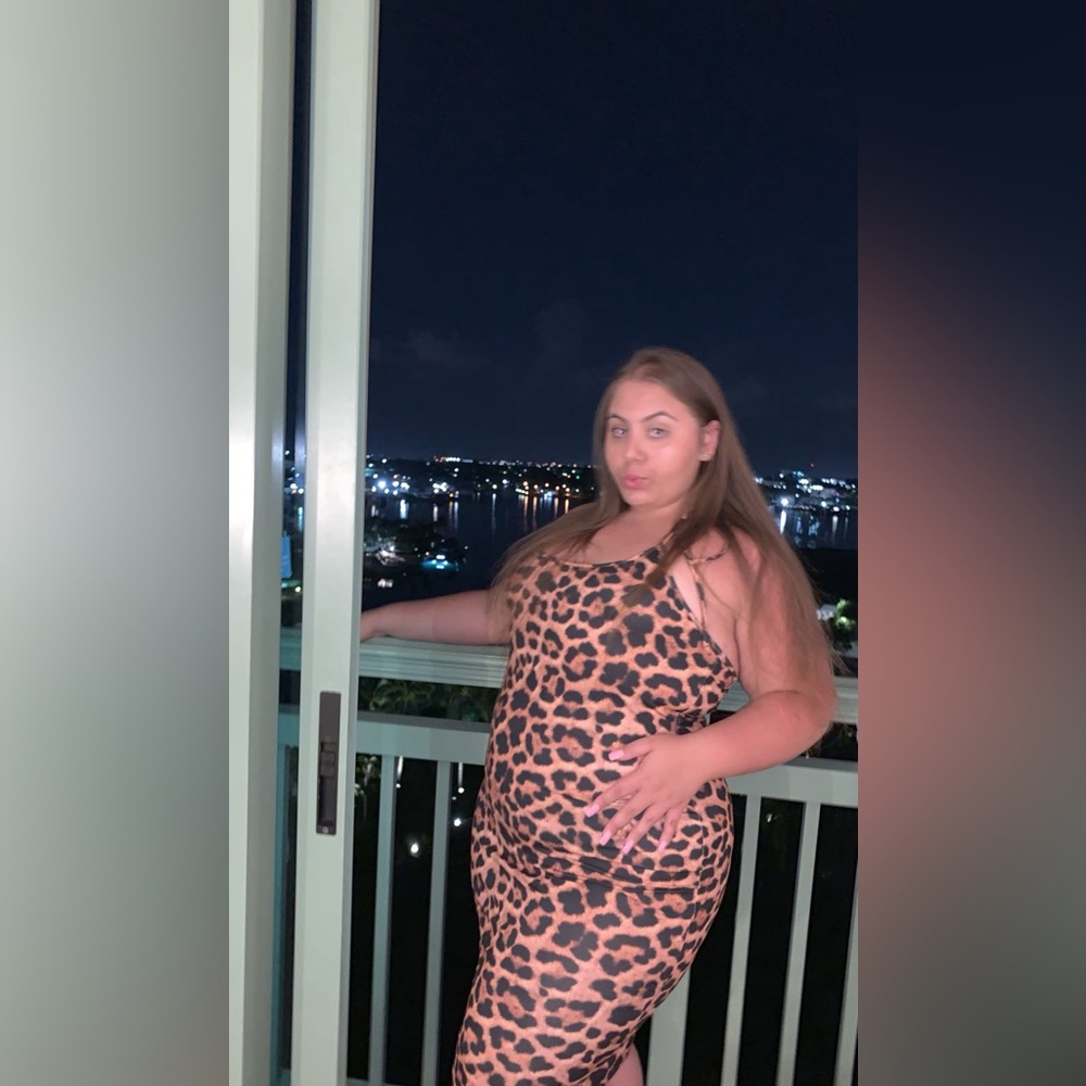 Cheetah print midi dress